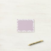 Mauve botanisch patroon post-it® notes (Op bureau)