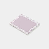 Mauve botanisch patroon post-it® notes (Schuin)