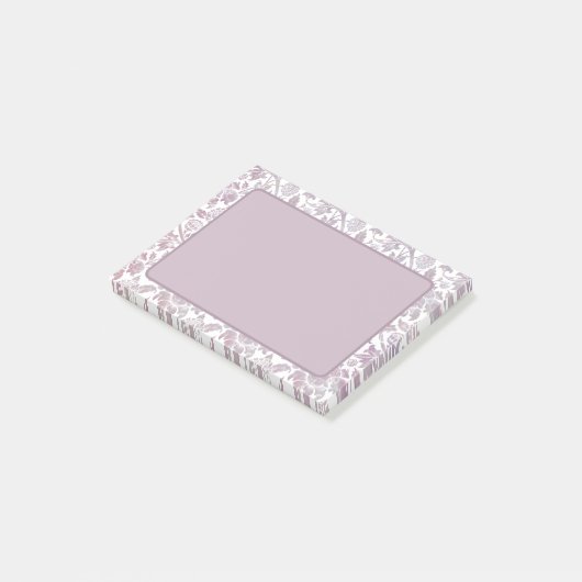 Mauve botanisch patroon post-it® notes (Schuin)