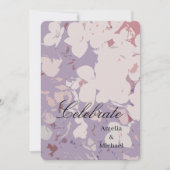 Mauve botanische bruiloft kaart (Voorkant)