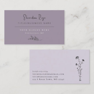 Mauve botanische tak visitekaartje