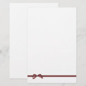Mauve Bow Stationery Briefpapier (Voorkant / Achterkant)
