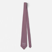 Mauve Broer van de Bruid Trouw Monogram Stropdas (Voorkant)