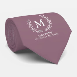 Mauve Broer van de Bruid Trouw Monogram Stropdas