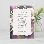Mauve Bruiloft Boeket met Baby's Breath Kaart (Staand voorkant)