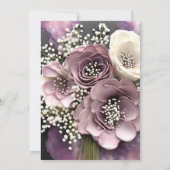 Mauve Bruiloft Boeket met Baby's Breath Kaart (Achterkant)