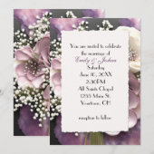 Mauve Bruiloft Boeket met Baby's Breath Kaart (Voorkant / Achterkant)