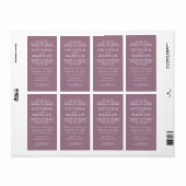 Mauve Bruiloft Wijnfles Monogram Favoriet Etikette Etiket (Full Sheet)