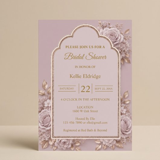 Mauve Bruiloftsuitnodiging Kaart