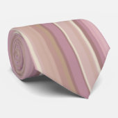 Mauve, bruin en groen gestreept patroon stropdas (Opgerold)