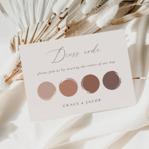 Mauve, Brunt Oranje & Bronze Roze Kledingscodekaar RSVP Kaartje