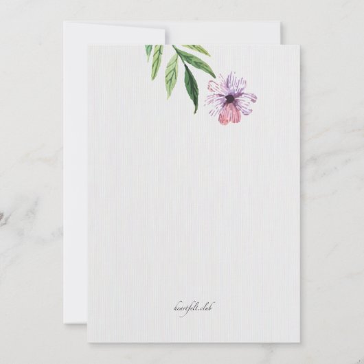 Mauve Buttercups Uitnodiging (Achterkant)