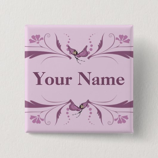 Mauve Button met Butterfairies (Voorkant)