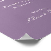 Mauve Calligraphy Wedding Favor Sign Poster (Hoek)