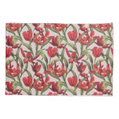 Mauve Chalk-achtergrond met Red Tulips Kussensloop (Achterkant)
