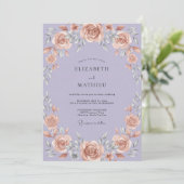 Mauve Champagne Bruiloftsgarlande Kaart (Staand voorkant)