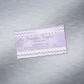 Mauve Chevron Zigzag Glitter Magnetische Kaarten Magnetisch Visitekaartje (Voorbeeld)