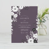 Mauve Chic Botanische Avondbruiloft Kaart (Staand voorkant)