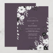 Mauve Chic Botanische Avondbruiloft Kaart (Voorkant / Achterkant)