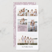 Mauve Chic Modern Neutral 5 foto Elegant Feestdagenkaart (Voorkant / Achterkant)