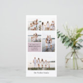 Mauve Chic Modern Neutral 5 foto Elegant Feestdagenkaart (Staand voorkant)