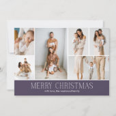 MAUVE Christmas Elegant 6 Collage Fotobericht Feestdagenkaart (Voorkant)