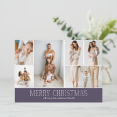 MAUVE Christmas Elegant 6 Collage Fotobericht Feestdagenkaart (Staand voorkant)