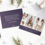 MAUVE Christmas Elegant 6 Collage Photo message Feestdagenkaart<br><div class="desc">Share your family’s highlights with this year-in-review Christmas card featuring a simple, minimal, and clean design. The front includes a modern 6-photo collage paired with the festive greeting “Merry Christmas” in an elegant serif font over a Classic and chic MAUVE PURPLE color, with space to personalize your family name or...</div>