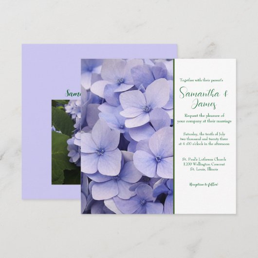 Mauve Chrysanthemum Huwelijksuitnodiging Kaart (Voorkant / Achterkant)