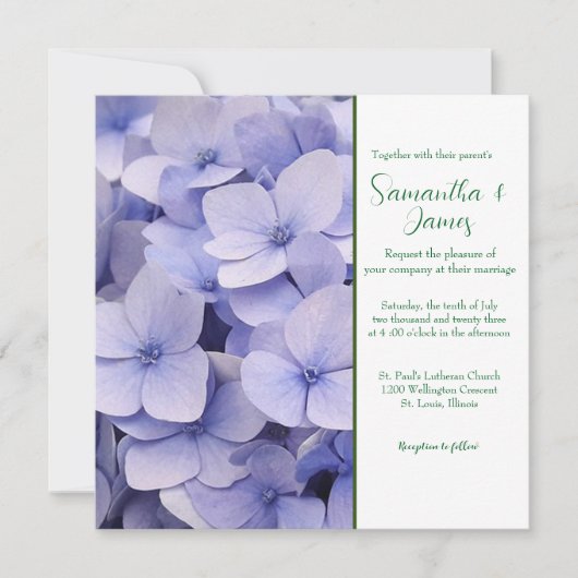 Mauve Chrysanthemum Huwelijksuitnodiging Kaart (Voorkant)