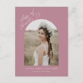 Mauve Class of 2025 Arch Photo Afstuderen Uitnodiging Briefkaart (Voorkant)