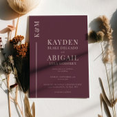 Mauve Clean Line Minimalistische bruiloft Kaart