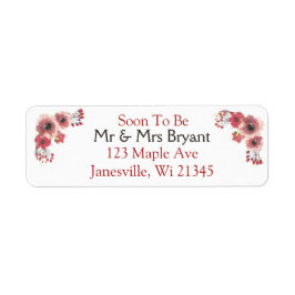 Mauve Coral Flowers Return Address Label
