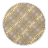 Mauve crème en beige keramische knop (Voorkant)