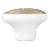 Mauve crème en beige keramische knop (Zijkant)