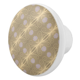 Mauve crème en beige keramische knop