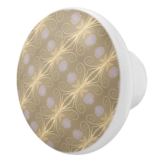 Mauve crème en beige keramische knop (Rechts)