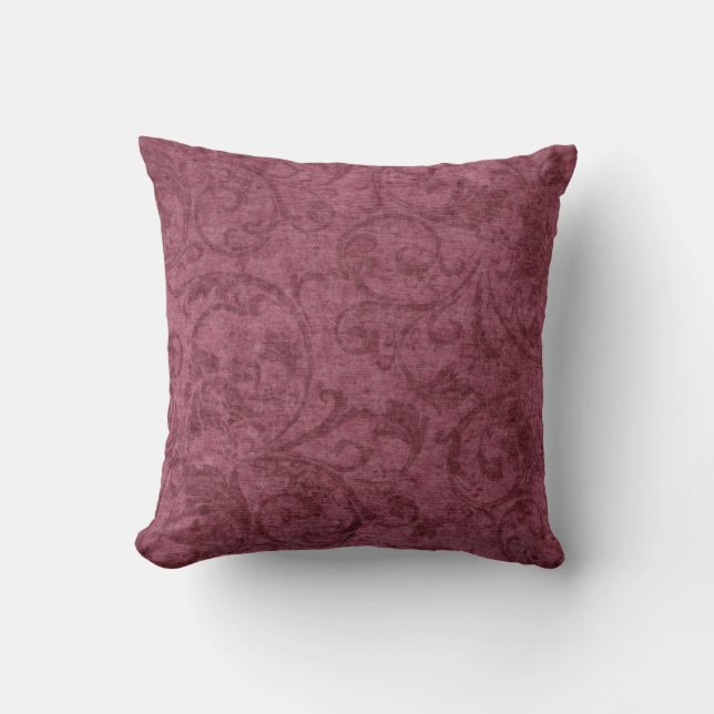  Mauve Damask Patroon Kussen (Voorkant)