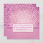 Mauve damask plechtige uitnodiging voor bruiloft (Voorkant / Achterkant)