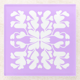 Mauve deco glazen onderzetter