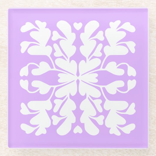 Mauve deco glazen onderzetter (Voorkant)