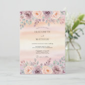 Mauve Delicate Lente Bruiloft Kaart (Staand voorkant)