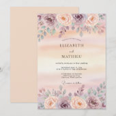 Mauve Delicate Lente Bruiloft Kaart (Voorkant / Achterkant)