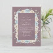 Mauve Delicate Winterhuwelijk Kaart (Staand voorkant)