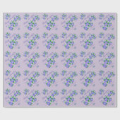  Mauve Designer Bloemen Verjaardagspapier Cadeaupapier (Vlak)