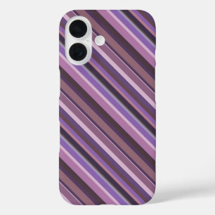 Mauve diagonale strepen iPhone 16 hoesje