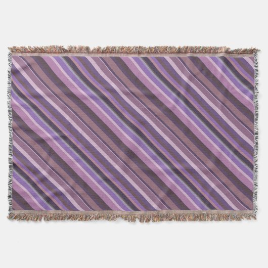 Mauve diagonale strepen deken (Voorkant)