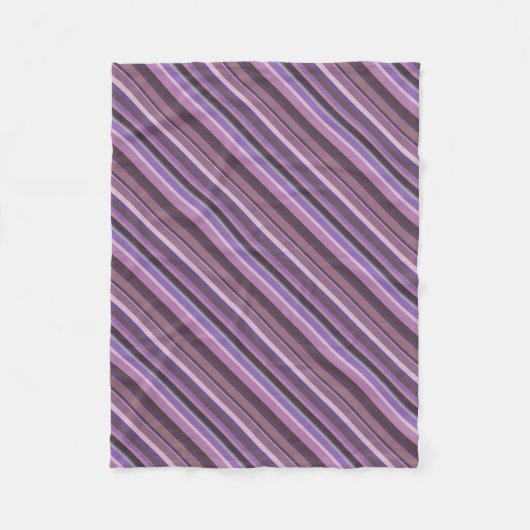 Mauve diagonale strepen fleece deken (Voorkant)