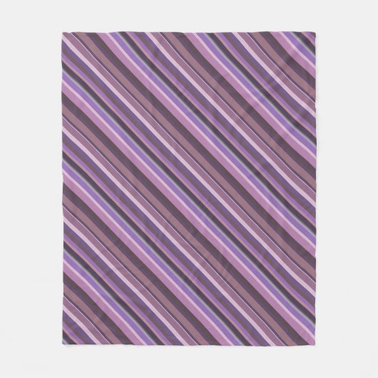 Mauve diagonale strepen fleece deken (Voorkant)