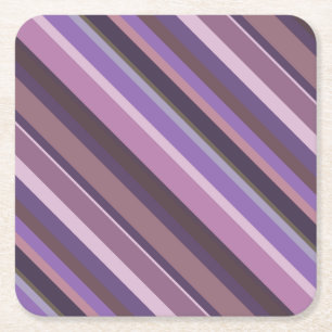 Mauve diagonale strepen kartonnen onderzetters